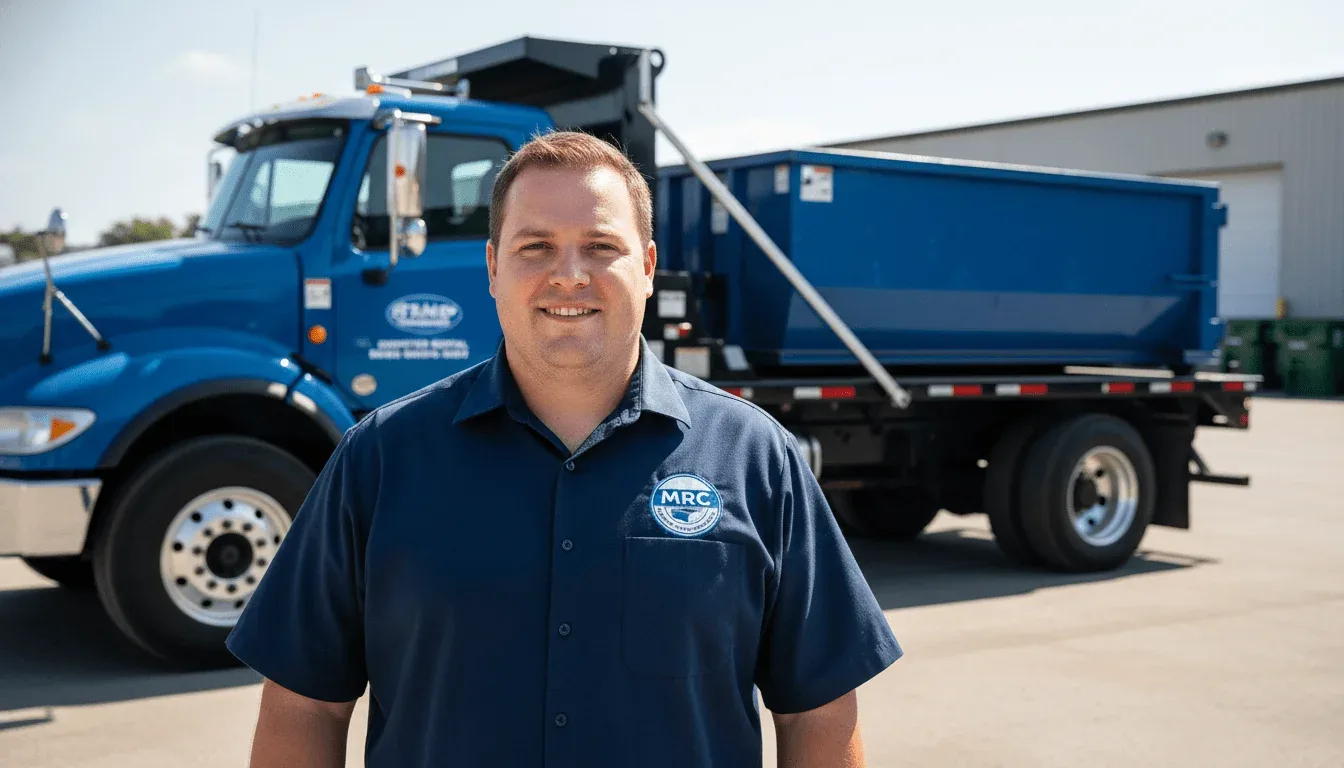 MRC Dumpster Rental Maryville driver with a delivery truck